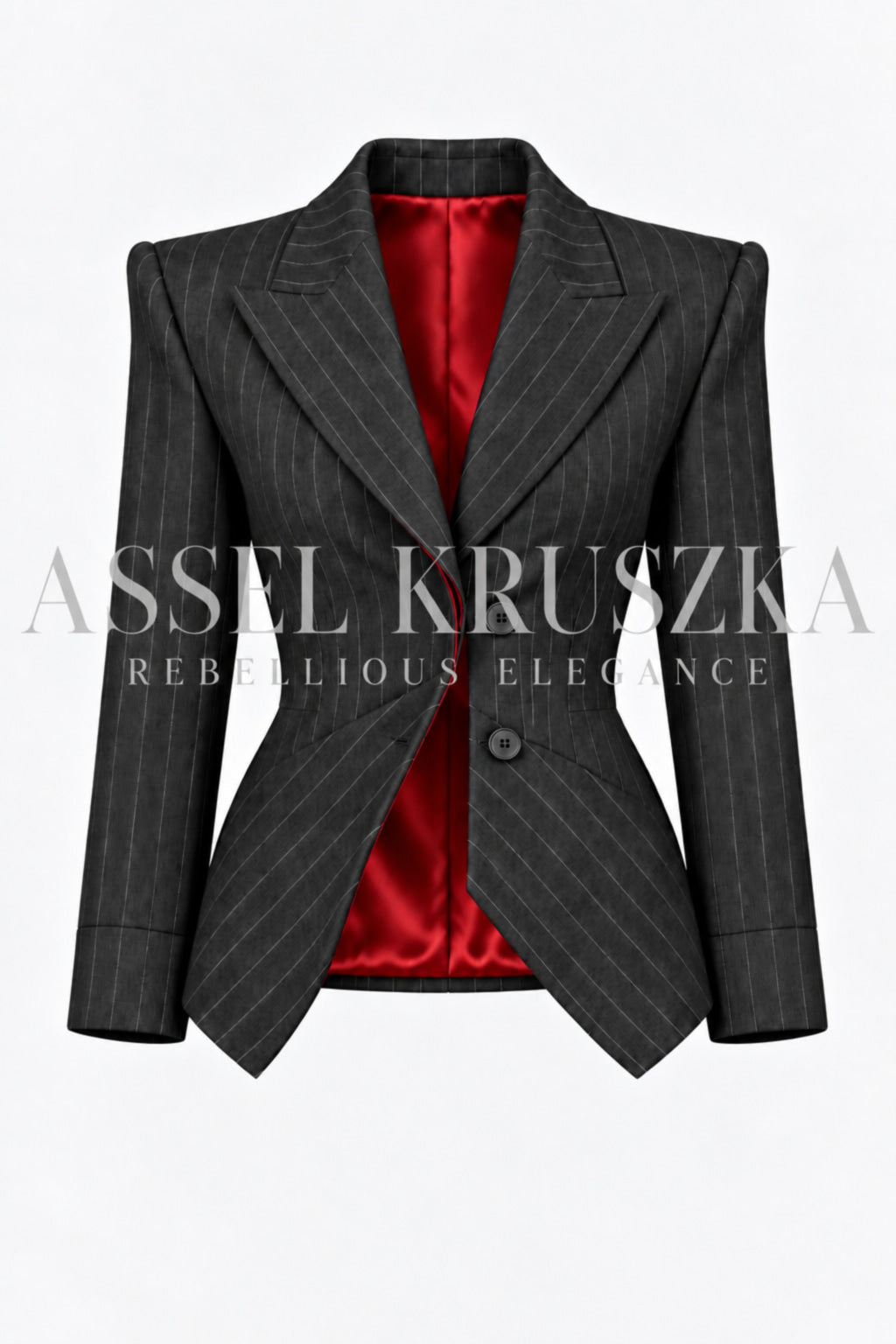 Pinstripe suit — Charcoal