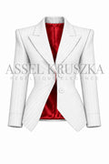 Pinstripe suit — White