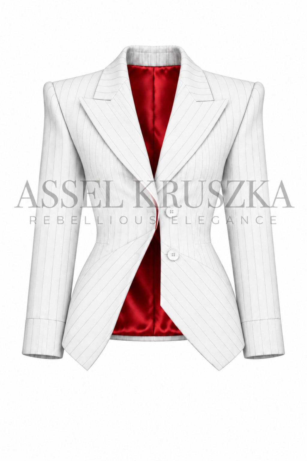 Pinstripe suit — White