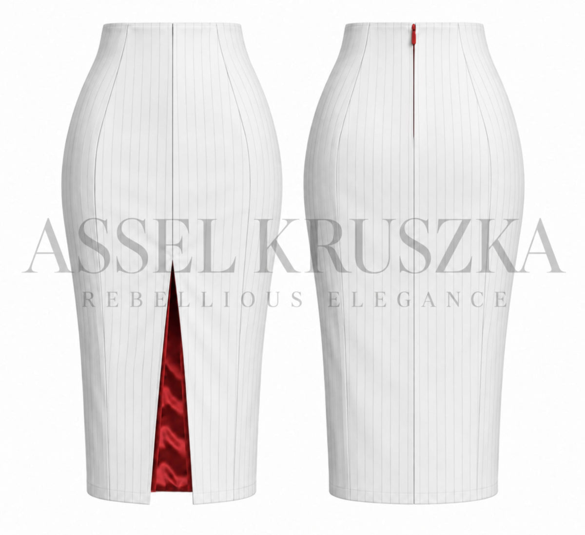 Pinstripe suit — White detail